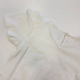 Creamie - T-Shirt SS - Crème/Fleurs Bleues