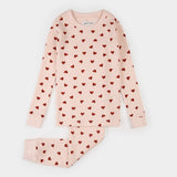 Petit Lem - Pyjama 2 pièces - Pivoines à coeurs roses
