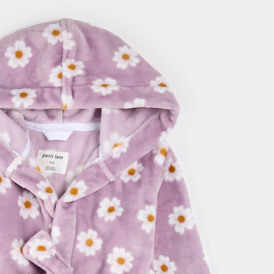 Petit Lem - Robe de chambre en peluche - Marguerites