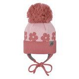 Perlimpinpin - Tuque d'hiver à oreilles en acrylique - Fleurs Seashell/Punch