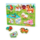 B.Woody - Casse-tête de bois "Peek & Explore" 8 pièces - Animaux de la ferme