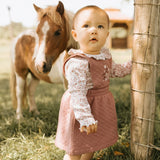 First by Petit Lem - Ensemble robe salopette matelassée - Terracotta Floral