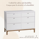 Little Seeds - Commode 6 tiroirs - Laurel - Blanc