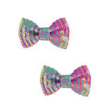 Great Pretenders - Rainbow Sequins Bow Hair Clips