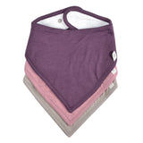 Perlimpinpin - Ensemble de 3 petits bavoirs en bambou - Porto-Lotus-Taupe