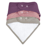 Perlimpinpin - Ensemble de 3 petits bavoirs en bambou - Porto-Lotus-Taupe