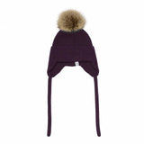 Color Kids - Tuque en tricot avec pompon - Prune