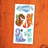 Tatouages temporaires - Les dragons et les éléments