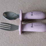 Micasso & Co. - Ensemble cuillère et fourchette en silicone et métal