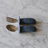 Micasso & Co. - Ensemble cuillère et fourchette en silicone et métal