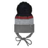 Perlimpinpin - Tuque d'hiver à oreilles en acrylique - Noir/Grenat/Galet/Ardoise