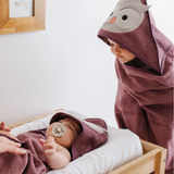 Perlimpinpin - Serviette à capuchon ENFANT - Hibou