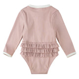 Petit Lem - Ribbed Long Sleeve One-Piece Swimsuit - Lavender