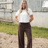 Rose Maternité - Pantalon à jambes larges - Brun