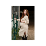 Rose Maternité - Robe pull en lainage Jade - Amande