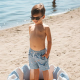 Petit Lem - Maillot de bain bleu à imprimé - Chiens Surfeurs